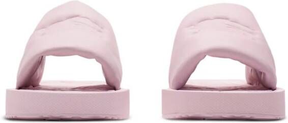 Burberry Leren slippers met reliëf Roze