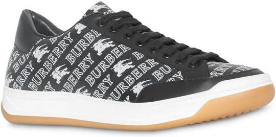 Burberry EKD leren sneakers met logoprint Zwart