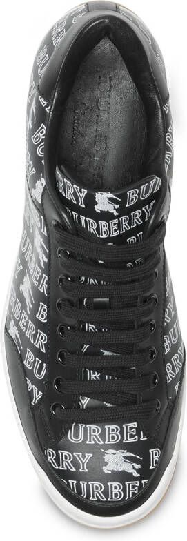 Burberry EKD leren sneakers met logoprint Zwart