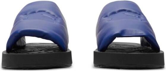 Burberry EKD Slab leren slippers Blauw