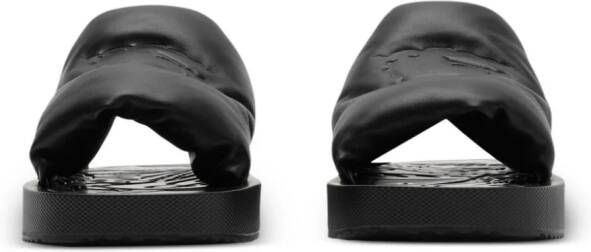 Burberry EKD Slab leren slippers Zwart
