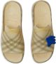 Burberry Equestrian Knight geruite slippers Beige - Thumbnail 4