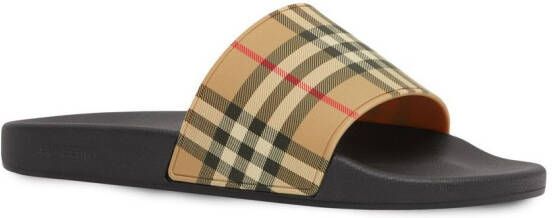 Burberry Geruite slippers Beige