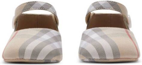 Burberry Kids Mary Jane geruite schoenen Beige