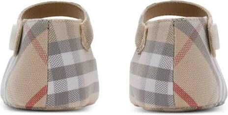 Burberry Kids Mary Jane geruite schoenen Beige