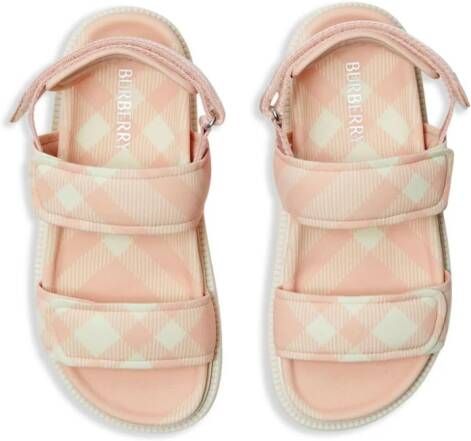 Burberry Kids Geruite sandalen Roze