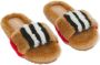 Burberry Kids Icon Stripe slippers met motief Bruin - Thumbnail 3