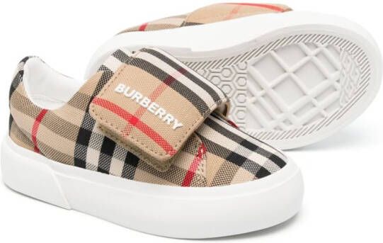 Burberry Kids James geruite sneakers Bruin
