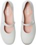 Burberry Kids Leren ballerina's met drukknoop Wit - Thumbnail 4