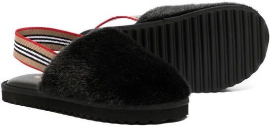 Burberry Kids Slippers met Vintage Check Zwart