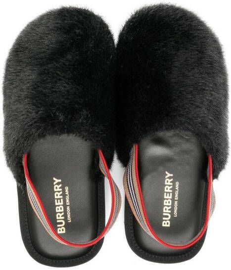 Burberry Kids Slippers met Vintage Check Zwart