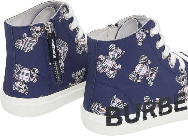Burberry Kids Sneakers met logoprint Blauw