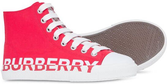 Burberry Kids Sneakers met logoprint Rood