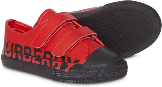 Burberry Kids Tweekleurige sneakers Rood