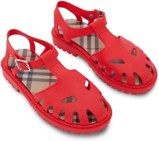 Burberry Kids Vintage Check sandalen Rood