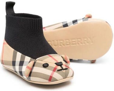 Burberry Kids Vintage Check Thomas Bear slippers Beige