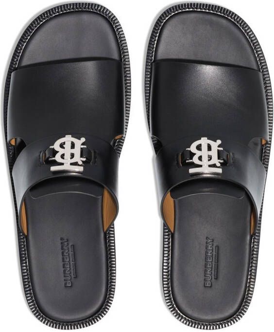 Burberry Kingsgate sandalen met monogram patroon Zwart