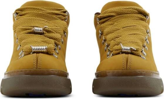 Burberry Leren enkellaarzen met veters Bruin
