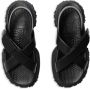 Burberry Leren sandalen met gekruiste bandjes Zwart - Thumbnail 4