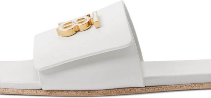 Burberry Leren slippers Wit