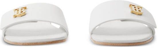 Burberry Leren slippers Wit