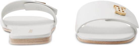 Burberry Leren slippers Wit