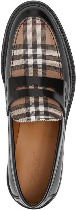 Burberry Loafers met Vintage Check Zwart