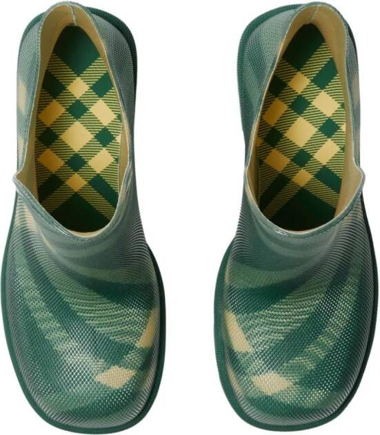 Burberry Marsh geruite rubberen laarzen Groen