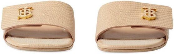 Burberry Leren slippers Beige