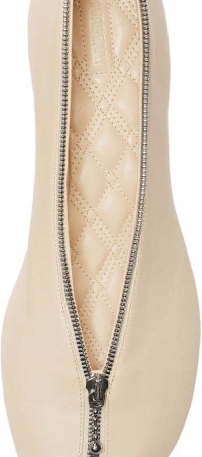 Burberry Sadler Zip leren ballerina's Beige