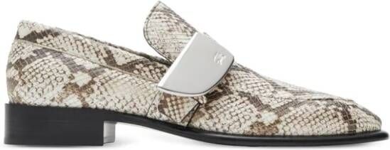 Burberry Shield loafers met pythonprint Beige