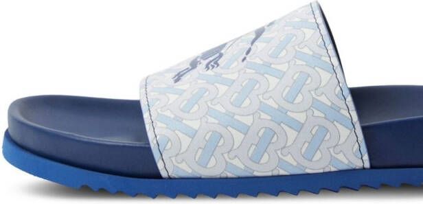 Burberry Slippers met monogramprint Blauw