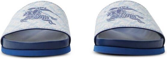 Burberry Slippers met monogramprint Blauw