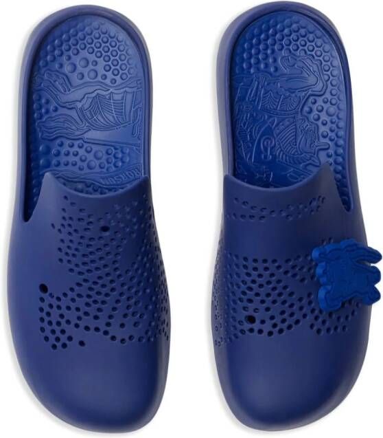 Burberry Stingray geperforeerde slippers Blauw