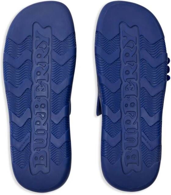 Burberry Stingray geperforeerde slippers Blauw