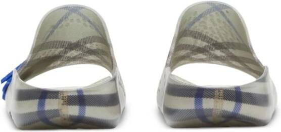 Burberry Stingray geruite slippers Grijs