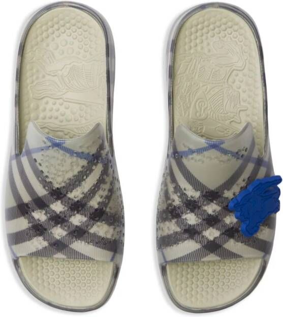 Burberry Stingray geruite slippers Grijs