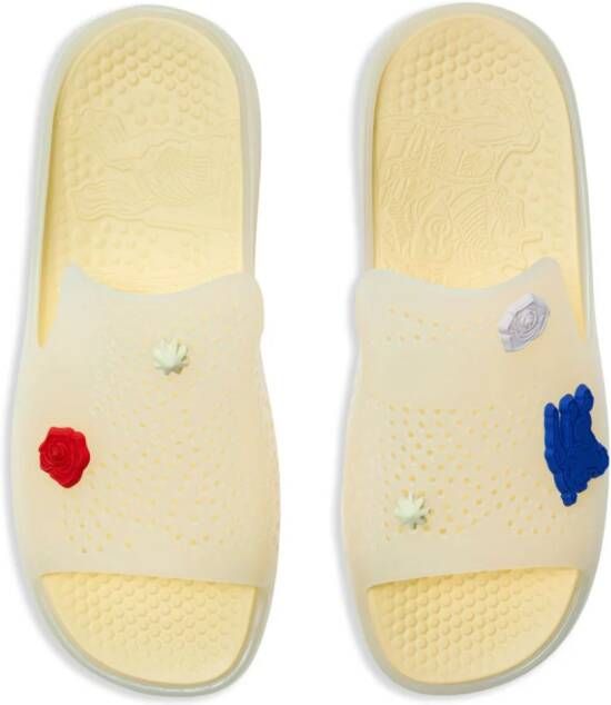Burberry Stingray slippers verfraaid met logo Beige
