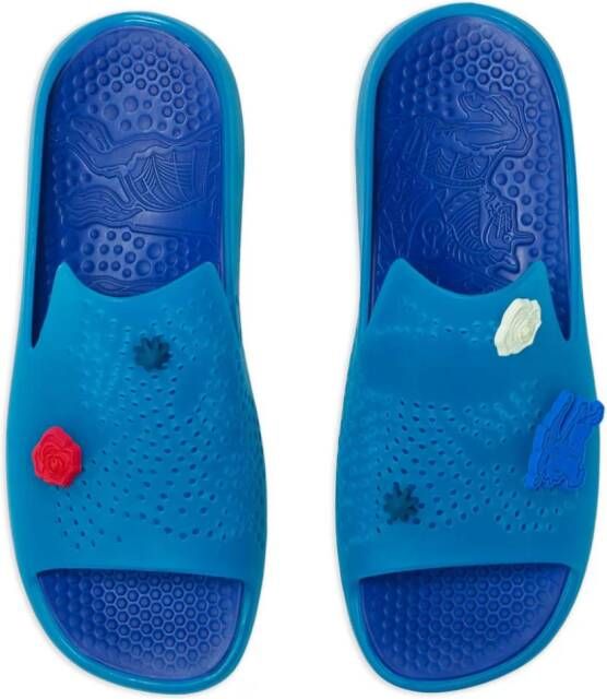 Burberry Stingray slippers verfraaid met logo Blauw