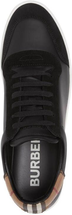 Burberry Vintage check leren sneakers met vlakken Zwart