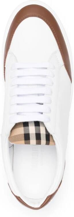 Burberry Vintage Check-pattern leather sneakers Wit