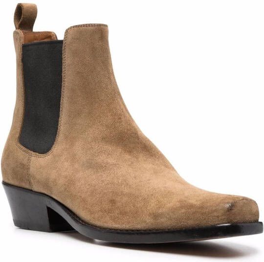 Buttero Enkellaarzen met blokhak Beige