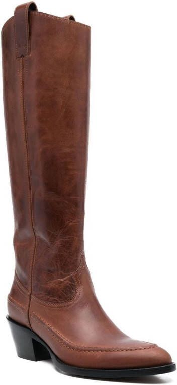 Buttero Kniehoge cowboylaarzen Bruin