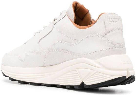 Buttero Vinci leren sneakers met gebarsten effect Wit