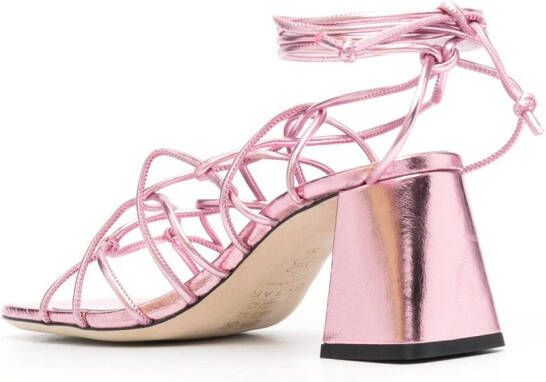 BY FAR Alexander leren sandalen Roze