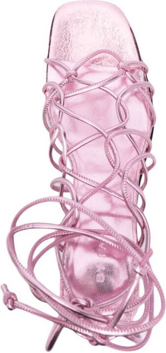 BY FAR Alexander leren sandalen Roze