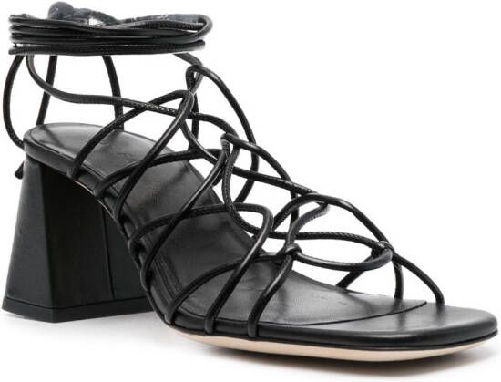 BY FAR Alexander leren sandalen Zwart