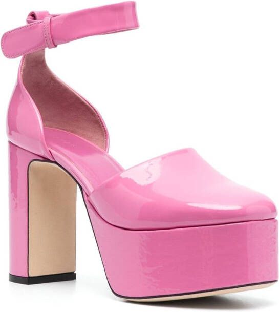 BY FAR Barb pumps met plateauzool Roze