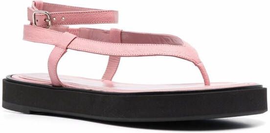 BY FAR Cece sandalen van bewerkt leer Roze