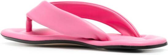 BY FAR Dasha leren teenslippers Roze